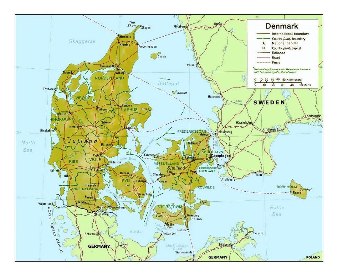 Mapa dánska kommune