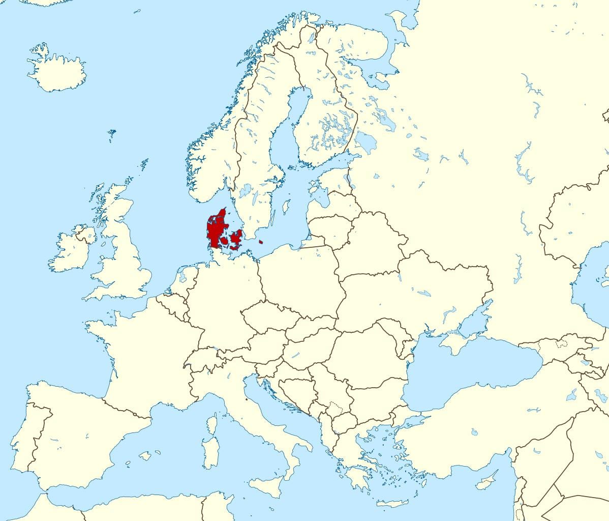 Mapa dánska miesto na svete