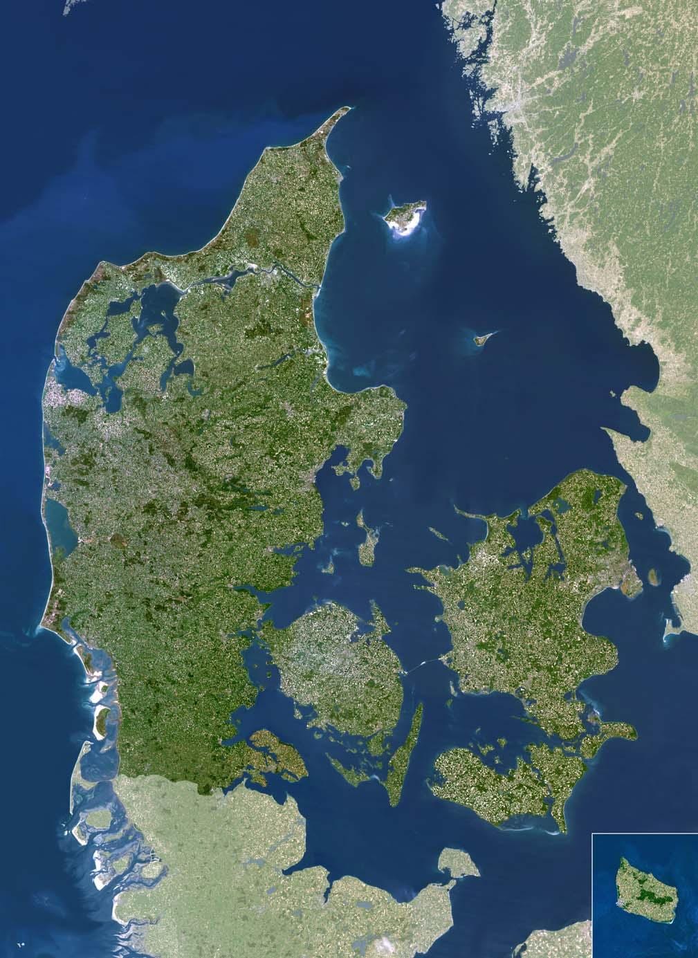 Mapa dánska satelit
