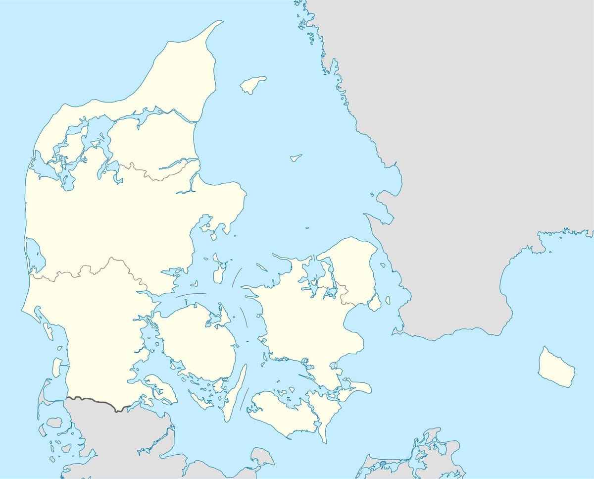 Mapa dánska vektor