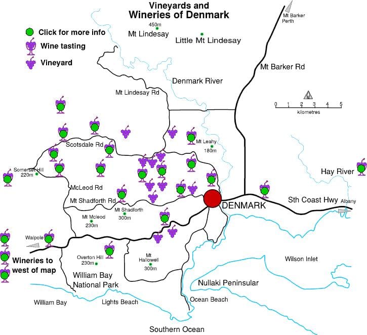 Mapa dánska vinárstvo