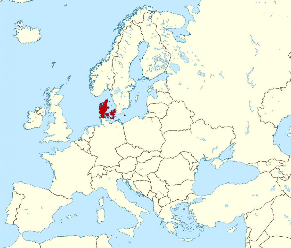 svet mapy zobrazujúci dánsko