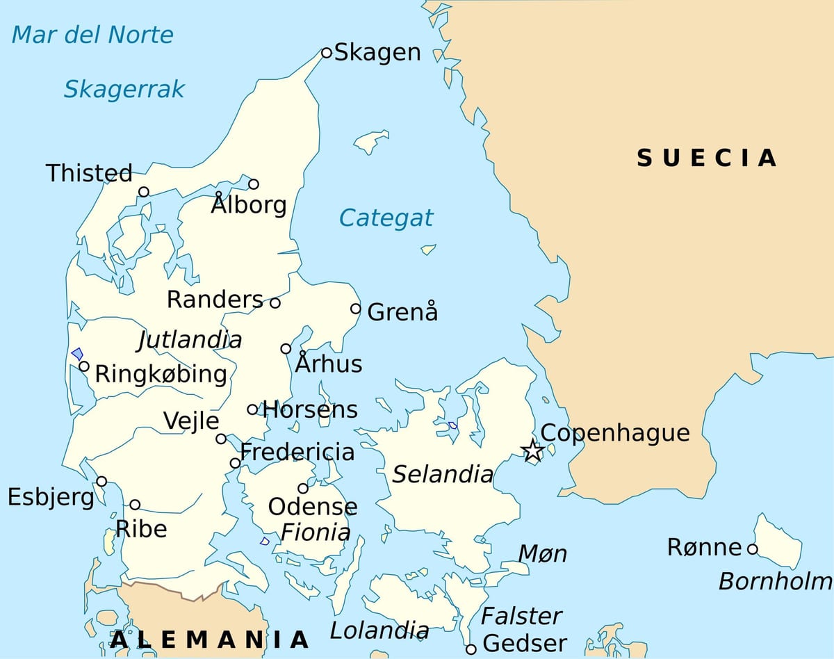 Mapa z fredericia dánsko
