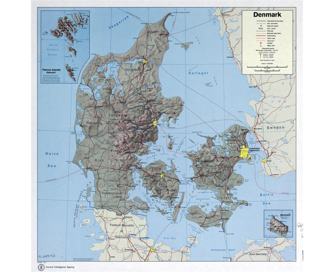Mapa letísk v dánsku