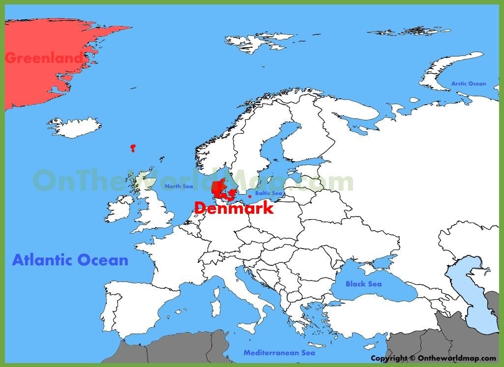 v kodani, dánsku mapa európy