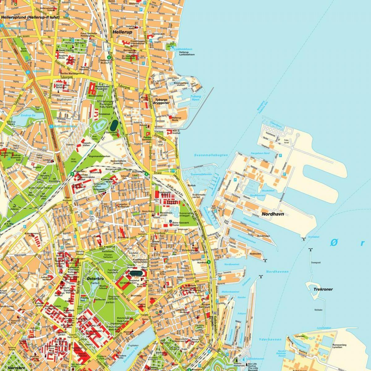 Mapa kodaň, dánsko