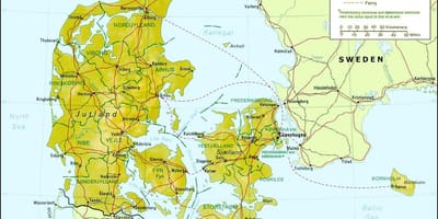 Mapa dánska geografia 