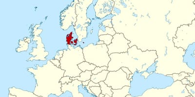 Mapa dánska miesto na svete 