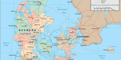 Mapa dánska rieka