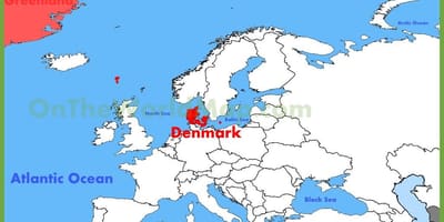 V kodani, dánsku mapa európy