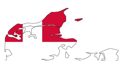 Mapa dánska vlajka 